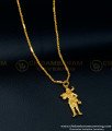 SCHN375 - One Gram Gold Plated Ayyanar Dollar with Short Chain for Men