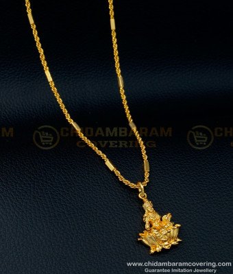 SCHN380 - Beautiful Lakshmi Pendant Design with Short Chain Buy Online Shopping 