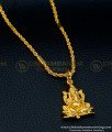 SCHN381 - 1 Gram Gold Plated Lord Ganesh Pendant Designs with Short Chain Online