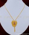 SCHN383 - Latest One Gram Gold Ad Stone Butterfly Design Pendant Chain Design Online