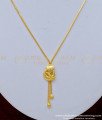 SCHN384 - One Gram Gold Daily Wear Simple Gold Design Pendant Chain for Girls 