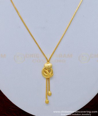 SCHN384 - One Gram Gold Daily Wear Simple Gold Design Pendant Chain for Girls 