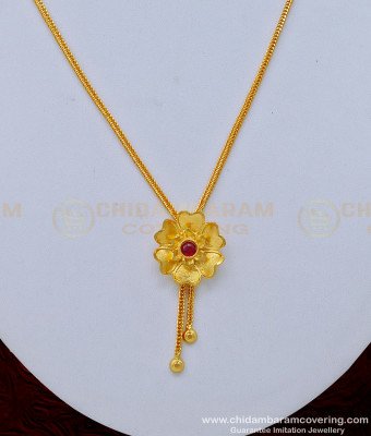 SCHN389 - Modern Flower Design Latest Gold Pendant Necklace Design for Female 
