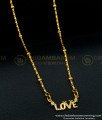 SCHN397 - Latest White Stone Love Locket Chain Gold Design for Daily Use 