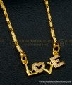 SCHN398 - Attractive Simple Real Gold Design Small Chain with Stone Love Pendant Online