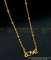 SCHN400 - Unique One Gram Gold Short Chain with Love Symbol Love Pendant for Wife