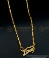 SCHN402 - Modern White Stone Gold Pendant Light Weight Love Dollar Chain for Ladies 