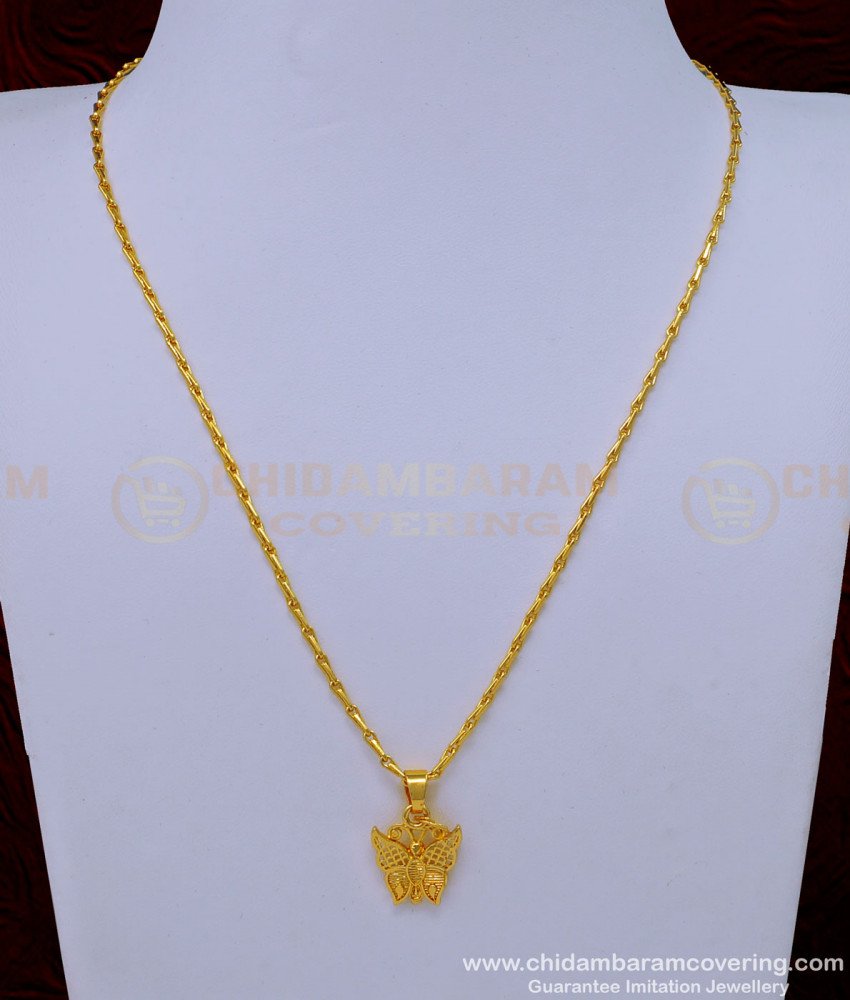 SCHN407 - Unique Light Wight Small Butterfly Design Pendant with Thin Chain Pendant for Baby Girl