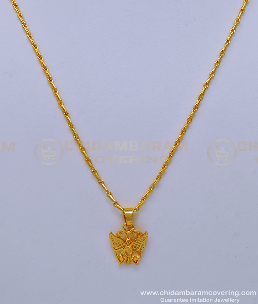 SCHN407 - Unique Light Wight Small Butterfly Design Pendant with Thin Chain Pendant for Baby Girl