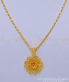 SCHN408 - Attractive Gold Pendant Design Flower Pendant with Chain for Female 