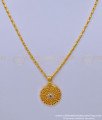 SCHN410 - New Model Light Weight Ruby Stone Flower Dollar Chain One Gram Gold Jewellery