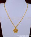 SCHN412 - Latest Gold Model Stone Pendant Design with Short Neck Chain for Girls 