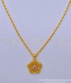 SCHN412 - Latest Gold Model Stone Pendant Design with Short Neck Chain for Girls 
