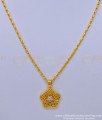 SCHN413 - Chidambaram Covering Gold Chain Design with White Stone Pendant for Ladies