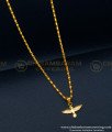 SCHN425 - One Gram Gold Cute Small Size Flying Bird Pendant Short Chain