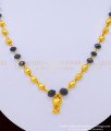 SCHN430 - Trendy Gold Plated Black Crystal Beads Chain for Women