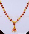SCHN432 - Beautiful Daily Wear Red Crystal Beads Chain Designs