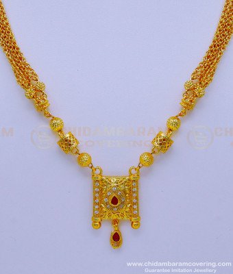 SCHN436 - Latest Gold Plated Short Chain With Pendant Designs for Girls 