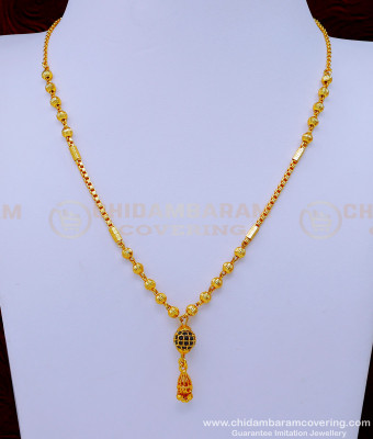 SCHN438 - Elegant 1 Gram Gold Short Chains with Pendants for Ladies