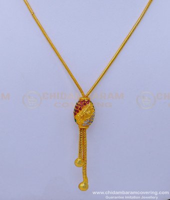 SCHN445 - Latest Gold Plated Locket Gold Chain Pendant for Girls