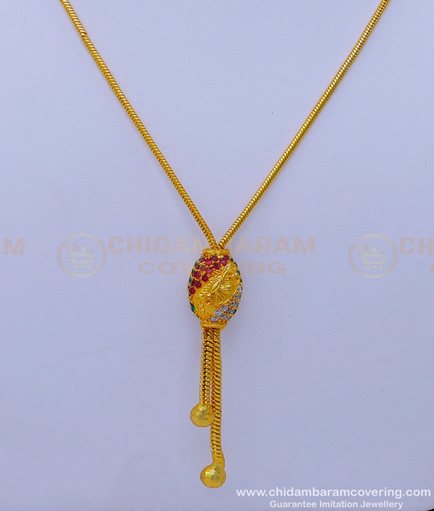 SCHN445 - Latest Gold Plated Locket Gold Chain Pendant for Girls