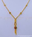 SCHN447 - Real Gold Look Shiny Chain with Stone Ball Pendant Online