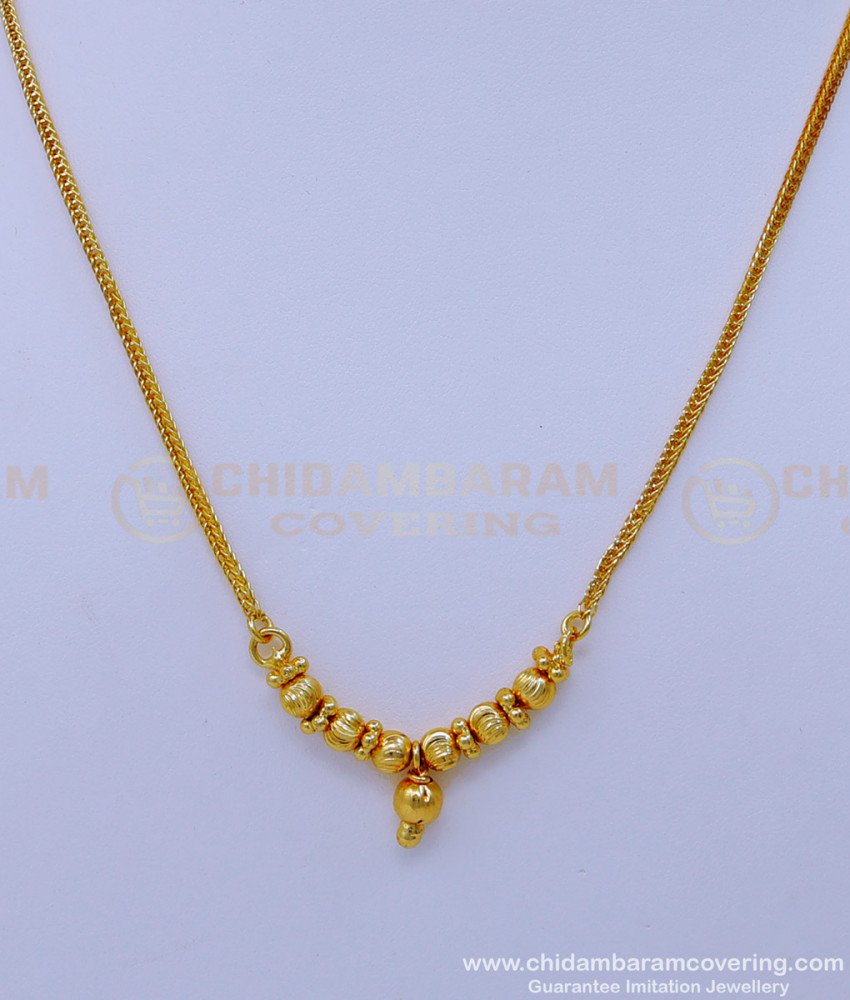 SCHN449 – Gold Design Daily Use Small Chain with Pendant for Ladies