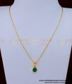 SCHN451 – Single Green Light Weight Fancy Gold Locket Chain for Ladies