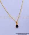 SCHN452 - 1 Gram Gold Plated Chain with Single Stone Pendant