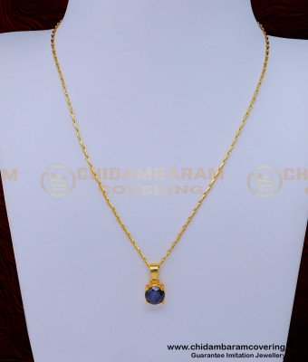 SCHN453 - Simple Daily Use Small Chain with Single Big Stone Pendant 