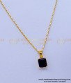 SCHN455 - Unique Black Stone Pendant with Thin Short Chain Design