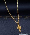 SCHN463 - One Gram Gold Plated Small Chain with Lakshmi Pendant 