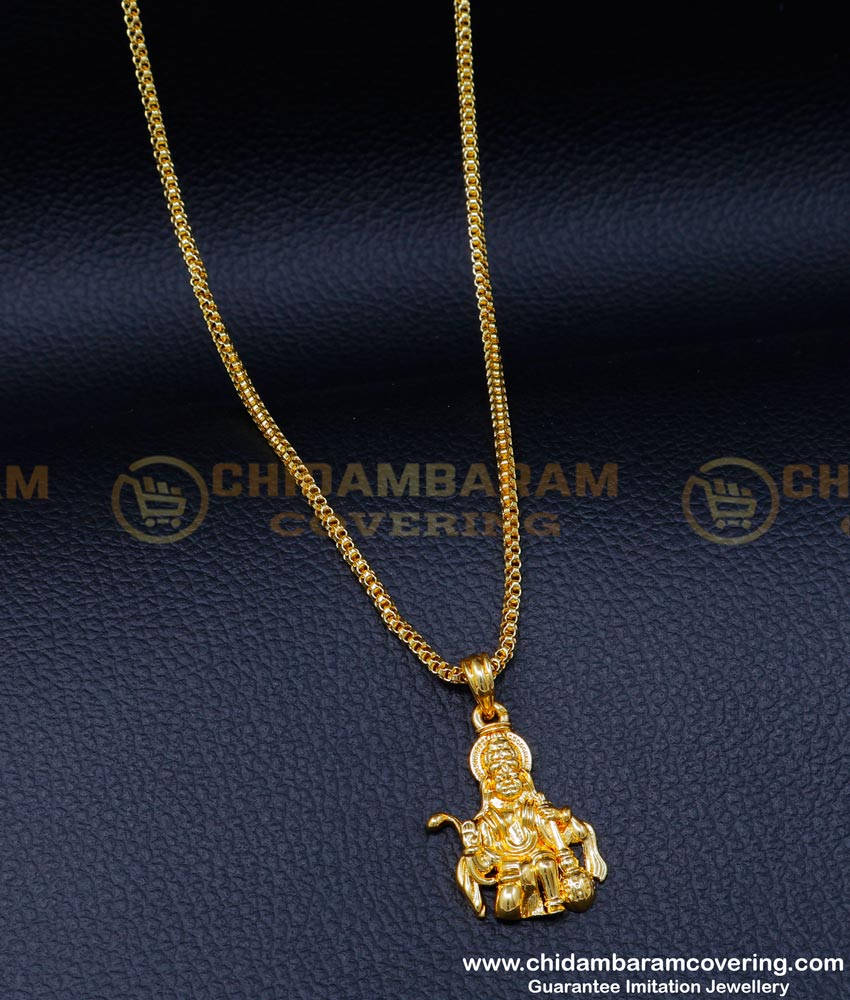 SCHN464 - Gold Short Chain Design with Hanuman Pendant Buy Online