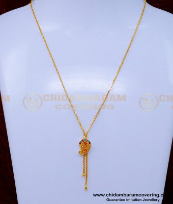 SCHN476 - Cute Mango Design Pendant Thin Gold Chain for Women