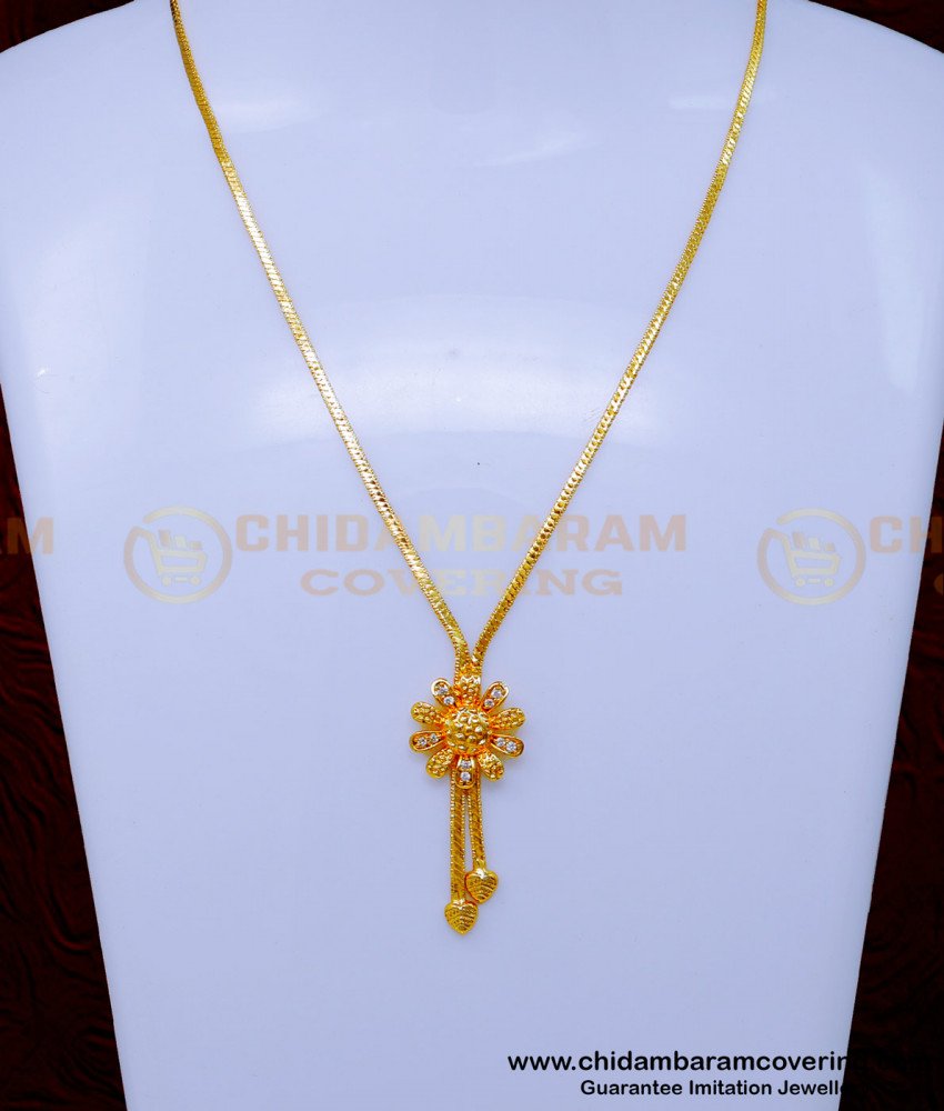SCHN478 - Latest Flower Design Short Chain With Dollar for Ladies