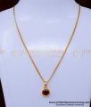 SCHN482 - Latest Single Stone Pendant Design with Short Chain