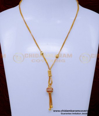 SCHN487 - Gold Model Shiny Short Chain Necklace Pendant Design