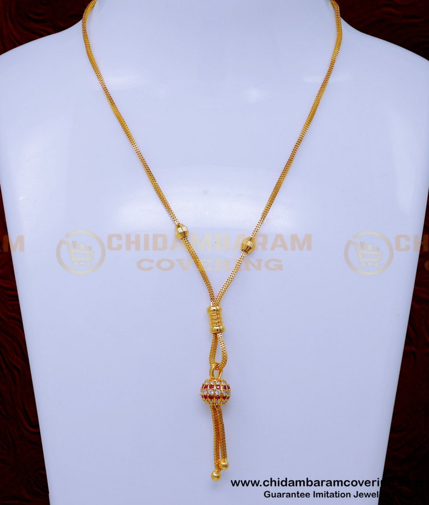 SCHN487 - Gold Model Shiny Short Chain Necklace Pendant Design