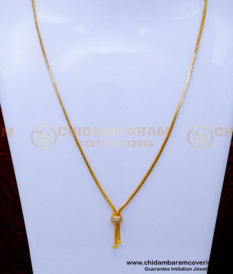 SCHN500 - White Stone Ball Pendant Gold Model with Short Chain