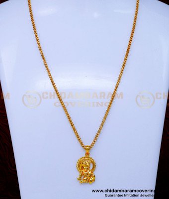 SCHN505 - Gold Plated Daily Use Krishna Locket with Short Chain