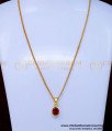 SCHN506 - Latest One Stone Pendant Design with Chain for Girls