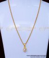 SCHN507 - Elegant White Stone Locket Gold Chain Designs for Ladies