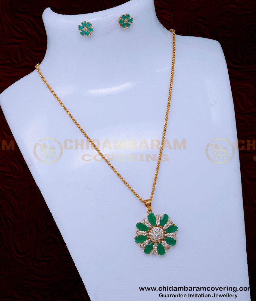 SCHN513 - Elegant Artificial Diamond Pendant Set Online