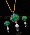 SCHN514 - Gorgeous Emerald Pendant Set with Matching Earrings