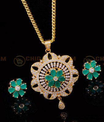 SCHN515 - High Quality Chain with Artificial Diamond Pendant Set