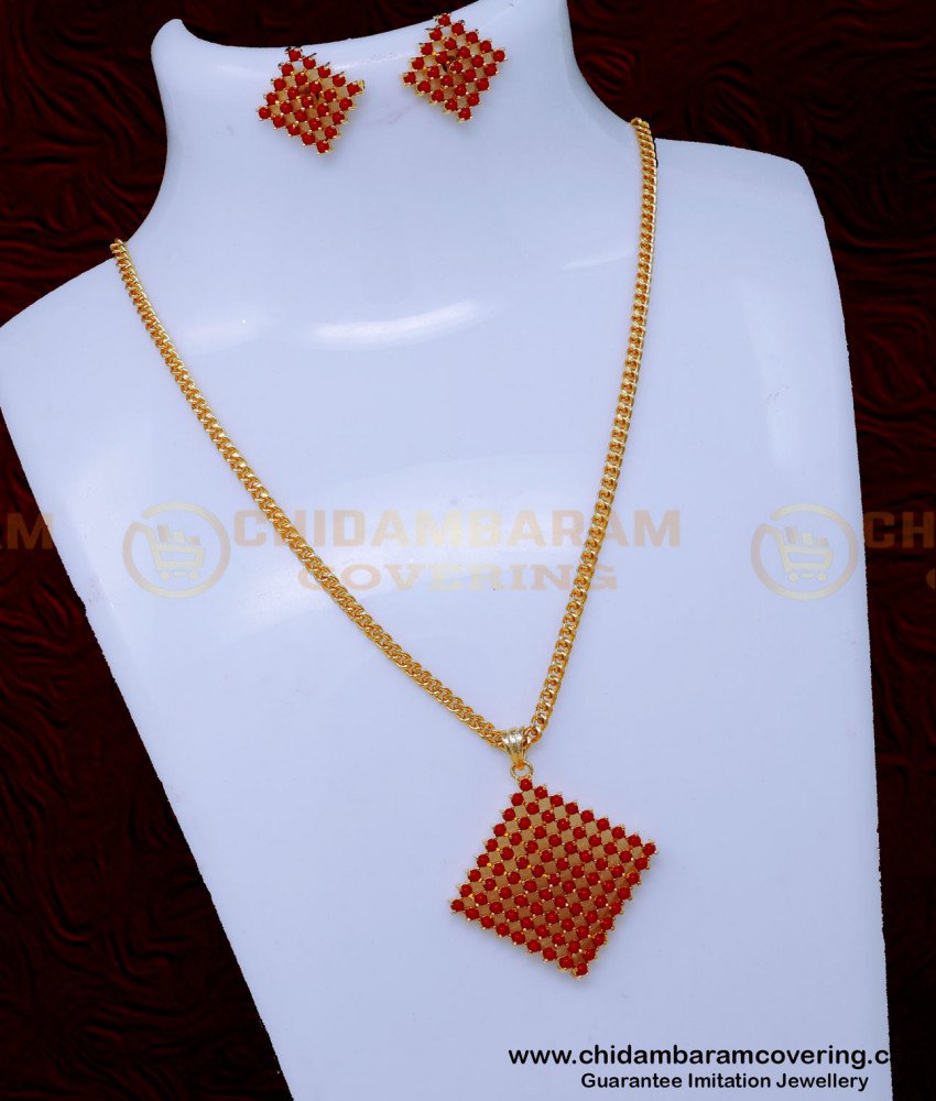 SCHN517 - Fashionable Short Chain Coral Beads Pendant for Women