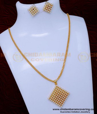 SCHN518 - Modern Pearl Pendant Design with Earrings Online