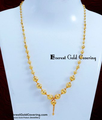 SCHN520 - Simple Light Weight Ball Chain Necklace Gold Designs