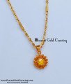 SCHN522 - Cute Daily Wear Gold Chain with Single Stone Pendant