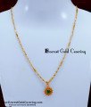 SCHN523 - Elegant Emerald Stone Pendant Gold Chain for Women